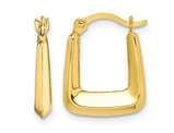 10K Yellow Gold Square Hollow Hoop Earrings 2/3 Inch (2.00mm)